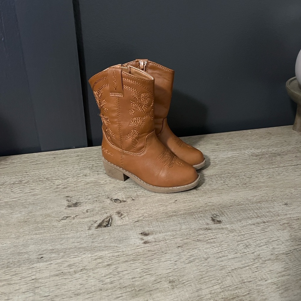 Bebe Tan Leather Western Boots